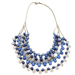Blue silver statement necklace
